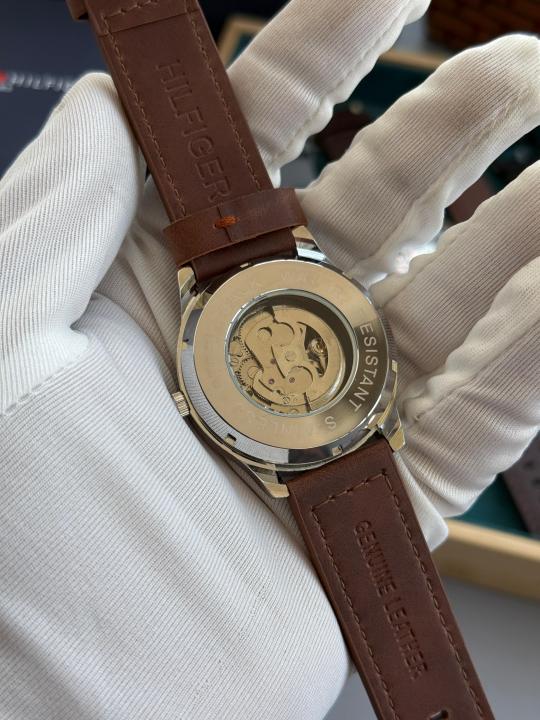 Tommy Automatic Premium Leather Brown silver W329
