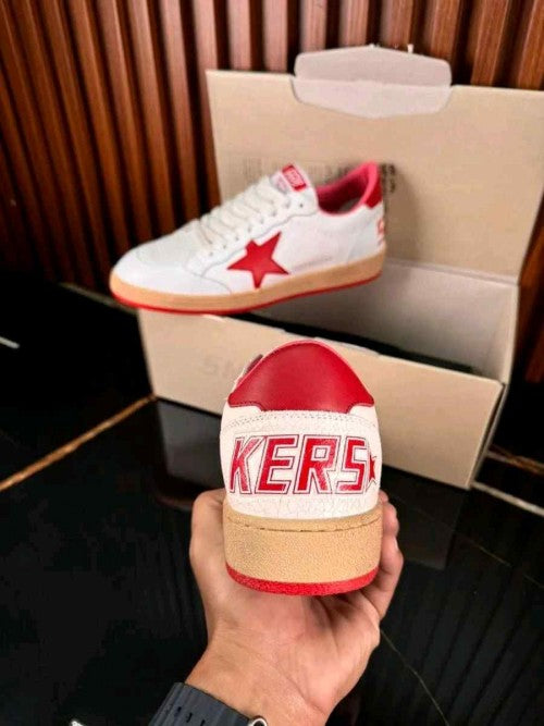 GOLDEN GOOSE BALL STAR LOW WHITE RED