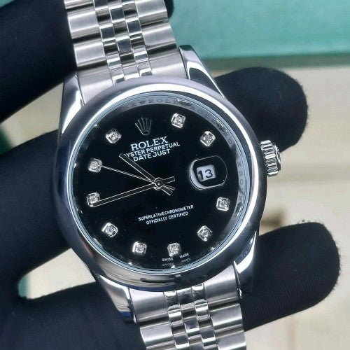 rollex_date just silver black