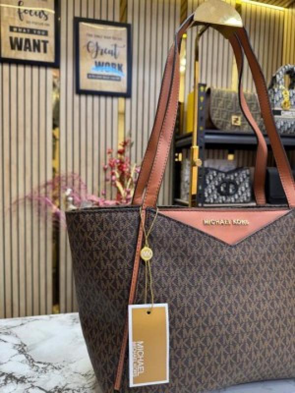 MICHAEL_KORS WHITNEY SIGNATURE SHOULDER BAG WITH DUST BAG PREMIUM QUALITY (COFFEE BROWN) (V-0679)