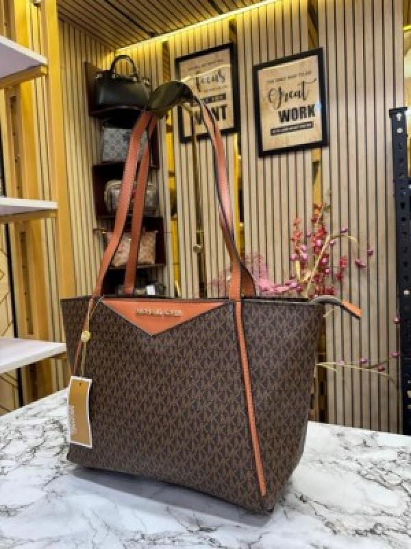 MICHAEL_KORS WHITNEY SIGNATURE SHOULDER BAG WITH DUST BAG PREMIUM QUALITY (COFFEE BROWN) (V-0679)