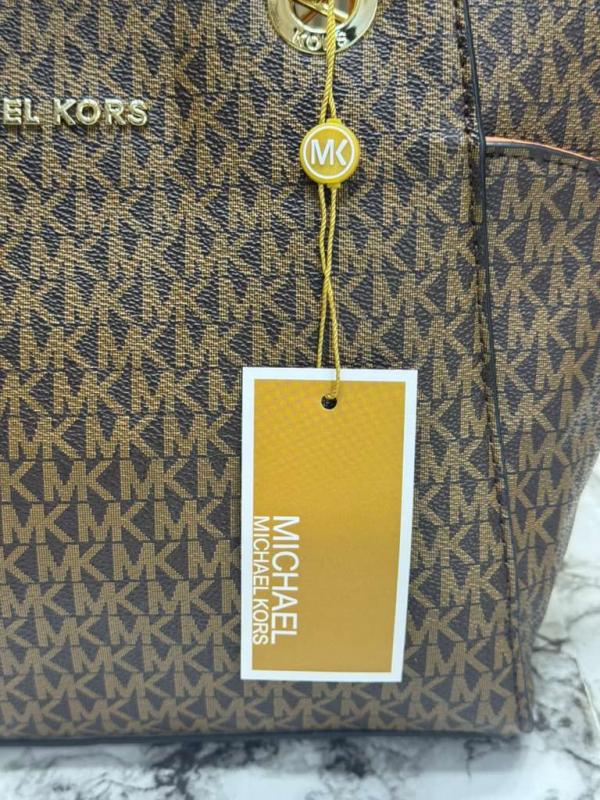 Michael_Kors Jet Set Travel Chain Shoulder Tote Bag Witch Dust Bag (70199-Brown)
