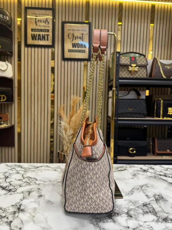 Michael_Kors Jet Set Travel Chain Shoulder Tote Bag Witch Dust Bag (70199-Beige)