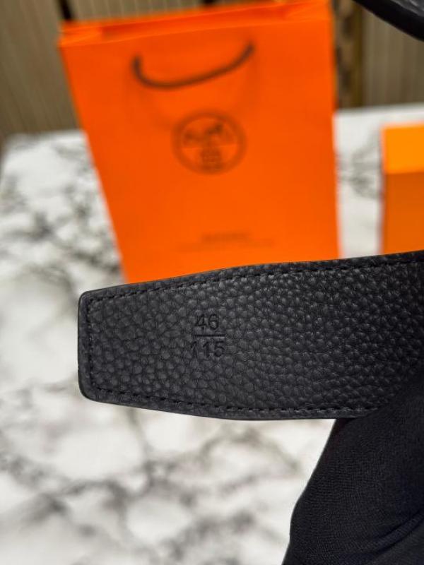 Herme_s Black Leather Belt Combo H-Buckle Set Includes Box Dust Bags And Carry Bag (10-1)