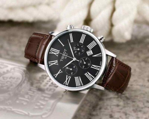 Tissot_ chemin slim formal silver black dail brown leather