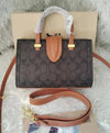 Coac_h Trendy Signature Canvas Hand Bag With Damage Box