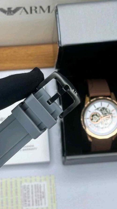 ARMA_EXCHANGE AUTOMATIC SKELETON STEEL BLACK GREY