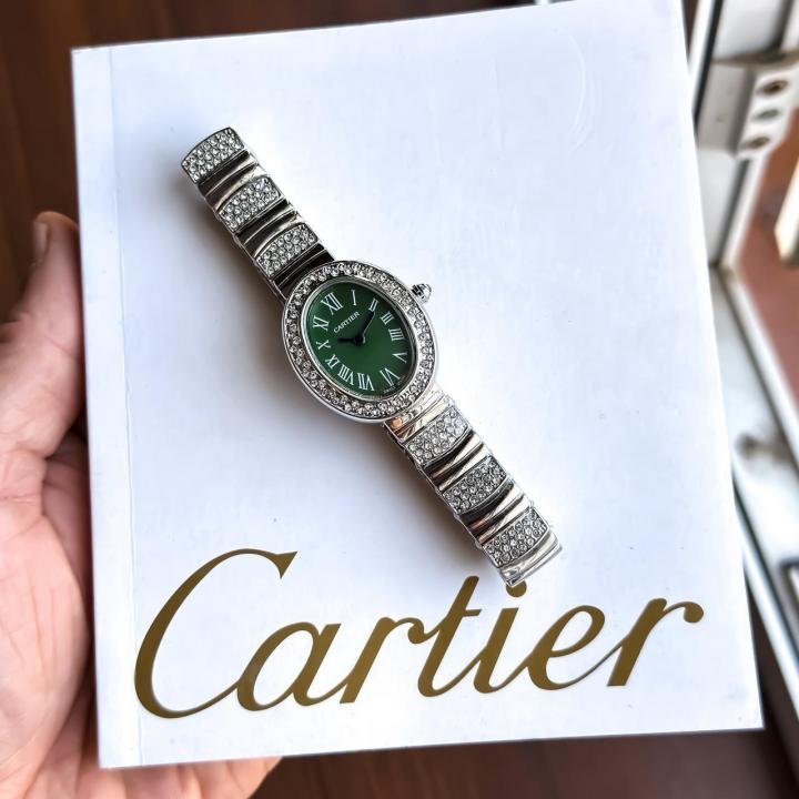 CARTIE_R LADIES SILVER GREEN WATCH
