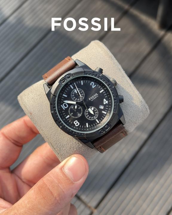 Fossii_l Bronson Chronograph Luggage Leather