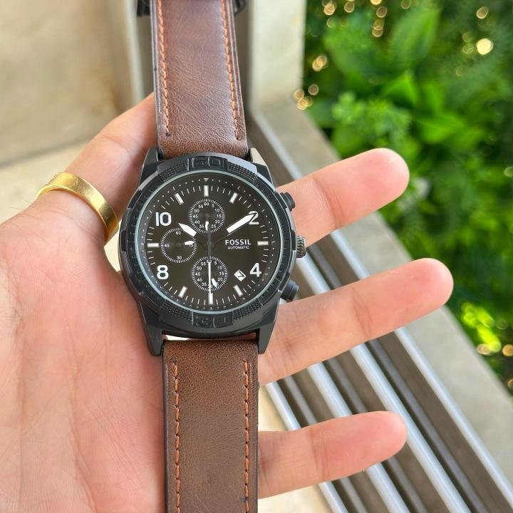 Fossii_l Bronson Chronograph Luggage Leather