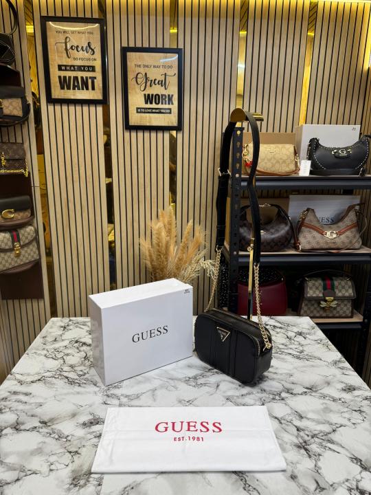 Guess Noreen Crossbody Bag With Box And Dust Bag (Black)