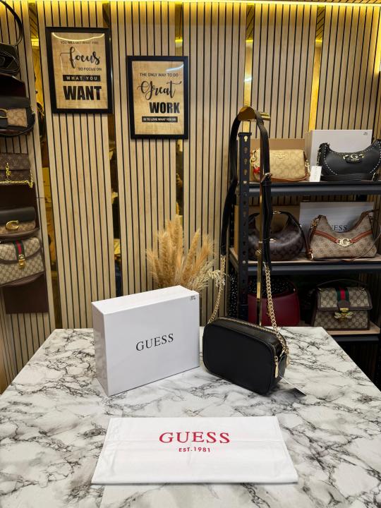 Guess Noreen Crossbody Bag With Box And Dust Bag (Black)