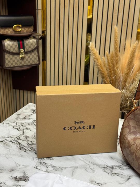 Coac_h Jonie Signature Canvas Shoulder Bag With Box And Dust Bag (Brown) (F-2033)