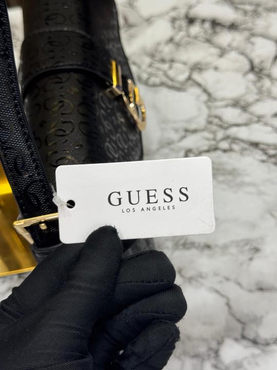 Guess Quilted G Flap Shoulder Bag With Box And Dust Bag (Black)