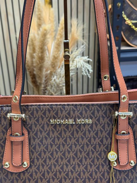 Michael_Kors Voyager Premium Quality Tote Bag With Dust Bag (Coffee Pink)