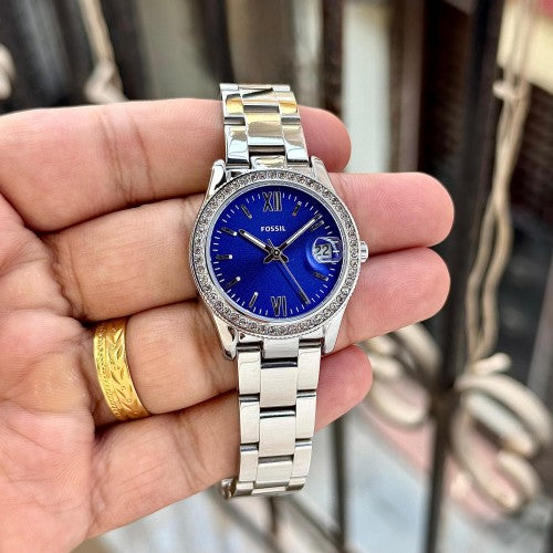 Fossi l Scarlette Sliver Royal Blue