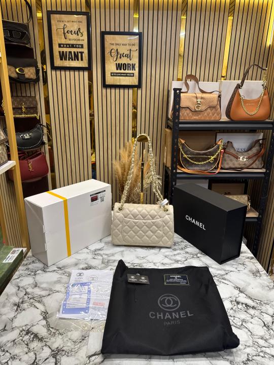 Chane_l Quilted Flap Closure CC Logo With Original Packaging (White-1112)