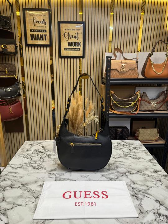 Guess Classic Hobo Shoulder Bag With Dust Bag (Black)
