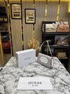 Guess Womens Eco Mietta Flap Shoulder Bag With Box And Dust Bag (Beige)