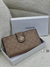 Coac_h Signature Canvas Long Wallet with Snap Closure (Apricot) (1014-3)