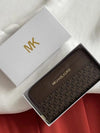 Michael_Kors Signature MK Zip-Around Long Wallet (Brown)(AAA60017)