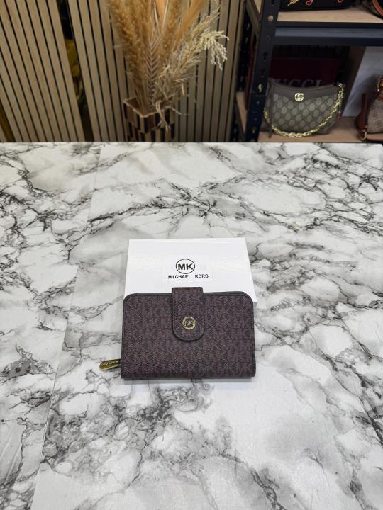 Michael_Kors Mk logo Compact Snap Closer Long Wallet With Box (61306)