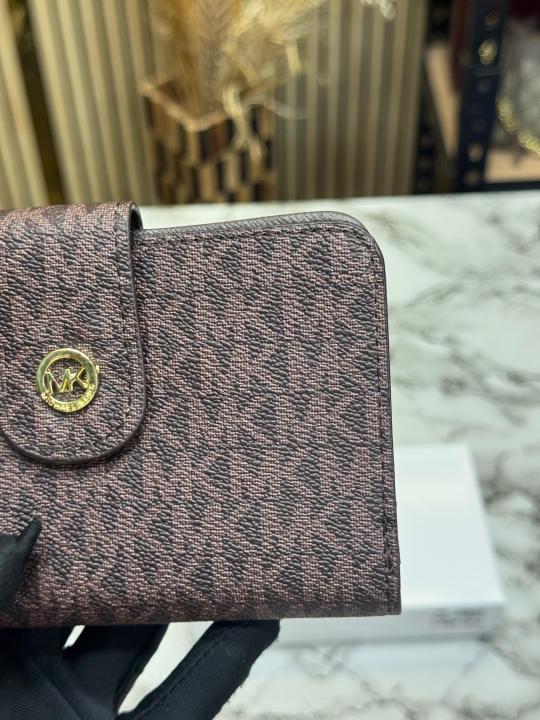 Michael_Kors Mk logo Compact Snap Closer Long Wallet With Box (61306)