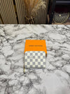 Loui_s Vuitton LV Damier Azur Mini Zip Wallet (White Check) (60067)