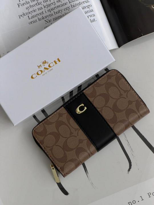 Coac_h Chelsea C Panel Zip Wallet With Box (AAA60017) (Apricot-Black)