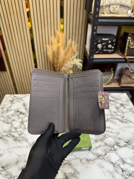 Gucc_i GG logo Compact Snap Closer Long Wallet With Box (61306) (Apricot)