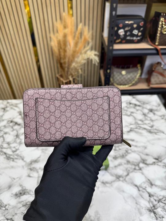Gucc_i GG logo Compact Snap Closer Long Wallet With Box (61306) (Apricot)