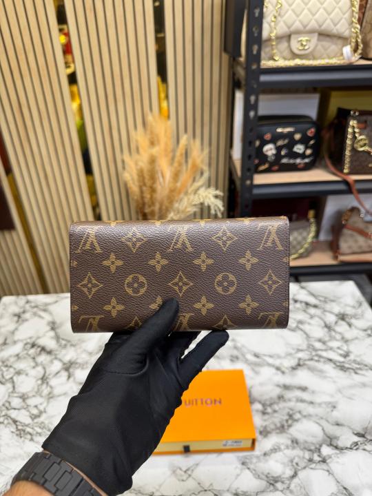 Loui_s Vuitton Flap Monogram Wallet Premium Quality With Box (Brown) (61702-1)