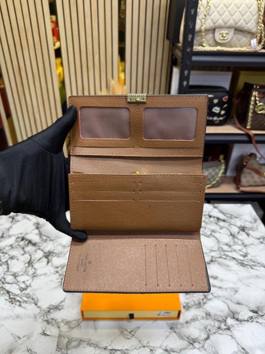 Loui_s Vuitton Flap Monogram Wallet Premium Quality With Box (Brown) (61702-1)