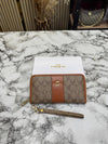 Coac_h Signature Monogram Zip Wristlet Wallet Premium Quality With Box (Brown) (AAA3029)