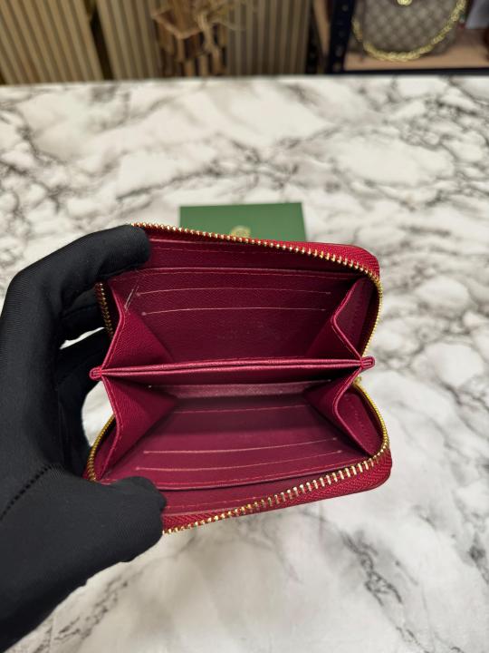 Goyar_d Chevron Compact Zipper Wallet With Box (Red) (AAA60067)