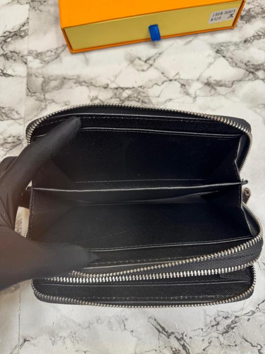 Loui_s Vuitton Premium Dual Zipper Wallet With Box (078) (Black-Monogram)