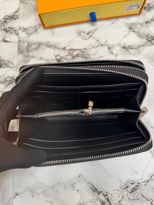 Loui_s Vuitton Premium Dual Zipper Wallet With Box (078) (Black-Monogram)
