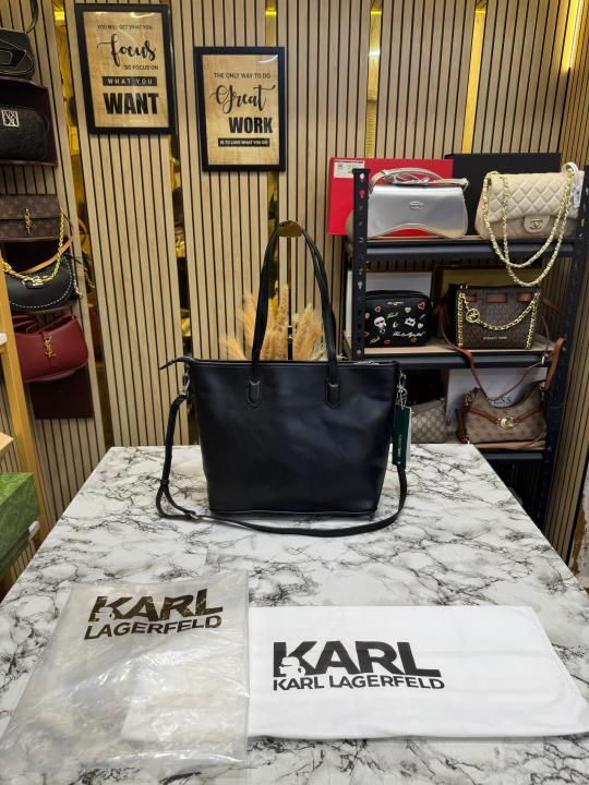 Karl Lagerfeld Ikonik Signature Doll Charm Tote Bag