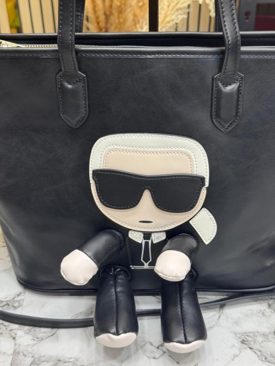 Karl Lagerfeld Ikonik Signature Doll Charm Tote Bag