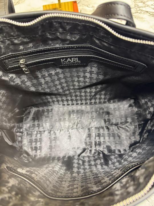 Karl Lagerfeld Ikonik Signature Doll Charm Tote Bag