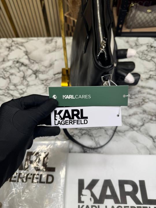 Karl Lagerfeld Ikonik Signature Doll Charm Tote Bag