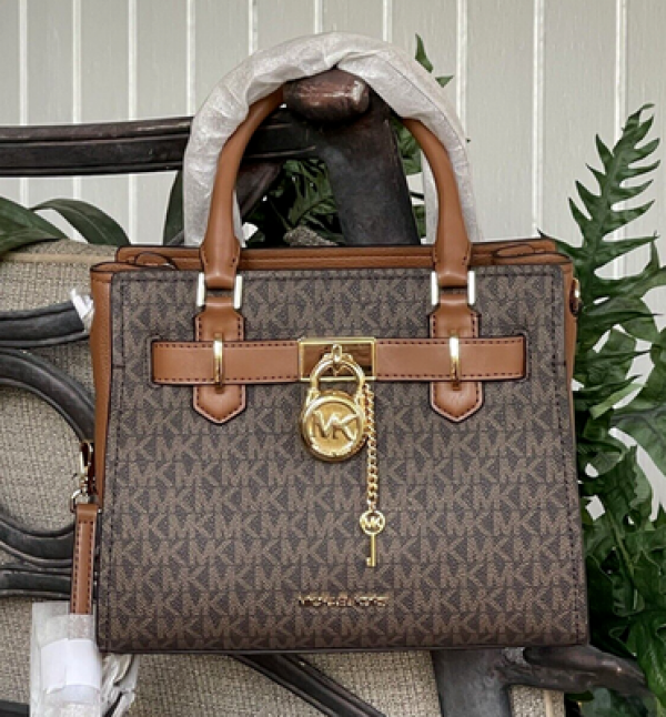 Michael_Kors Hamilton Premium Quality Handbag With Box And Dust Bag (H2085-Brown)
