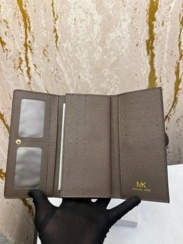 MICHAEL_KORS FULTON LOGO SIGNATURE TRI FOLD WALLET WITH BOX (MK - 61702 COFFEE)