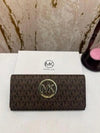 MICHAEL_KORS FULTON LOGO SIGNATURE TRI FOLD WALLET WITH BOX (MK - 61702 COFFEE)