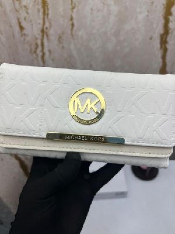 MICHAEL_KORS PREMIUM WALLET LOGO TRI FOLD WALLET (MK-8018 WHITE)