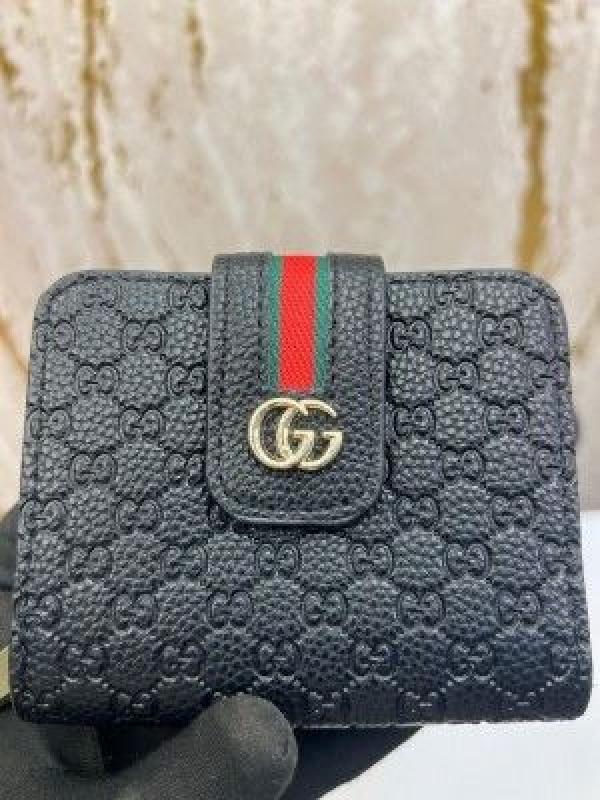 GUCC_I PREMIUM WALLET WITH OG BOX AAA 9111 EMBOSSED BLACK