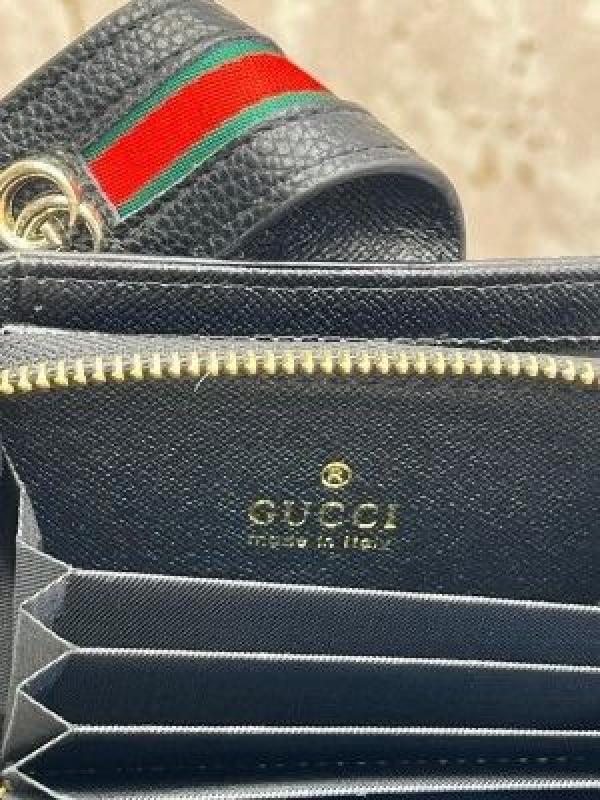 GUCC_I PREMIUM WALLET WITH OG BOX AAA 9111 EMBOSSED BLACK