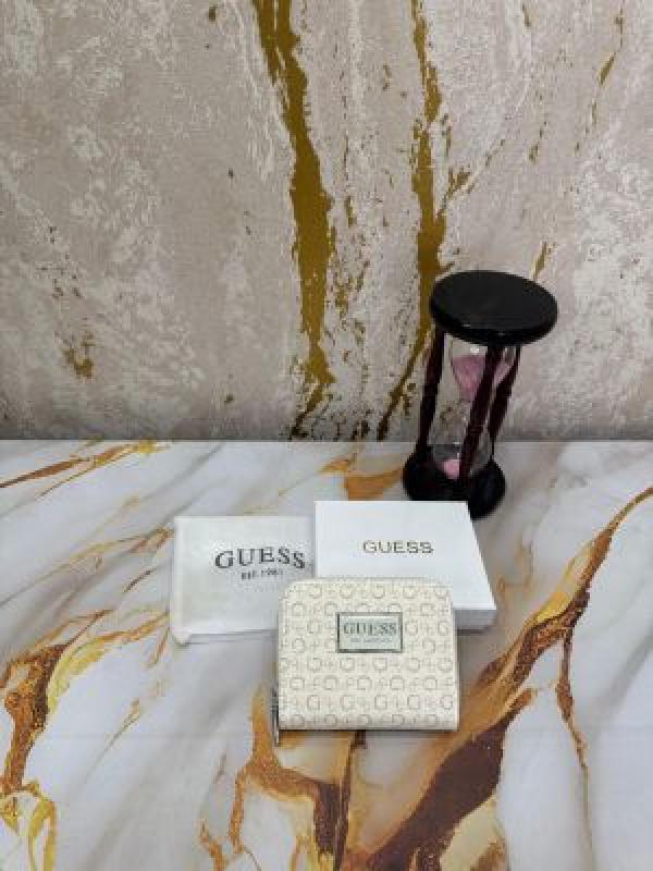 Guess Noelle Zipper Wallet With Box And Dust Bag (White-GXD006)