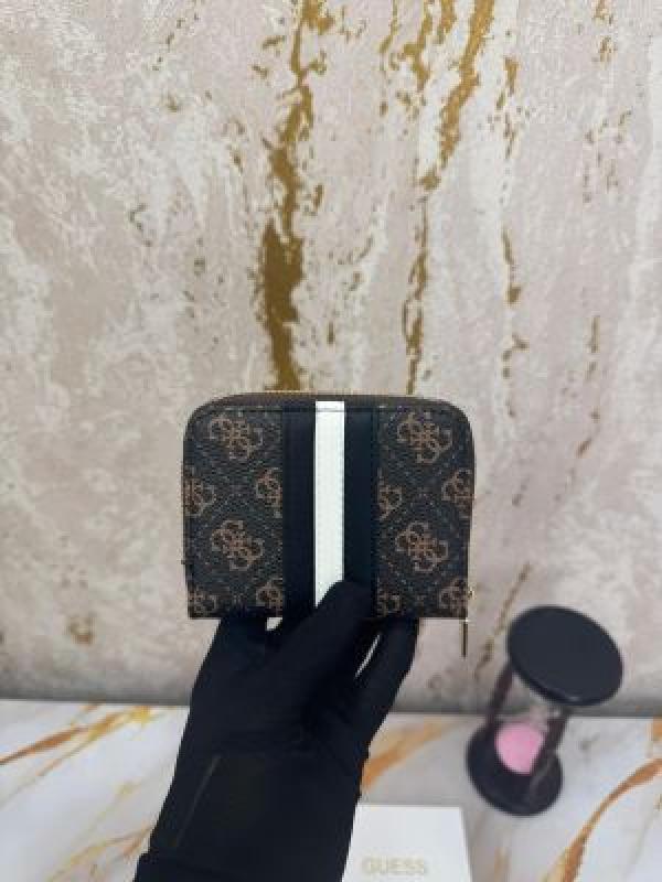 Guess Zipper Wallet With Box Dust Bag (GXD007-coffee)