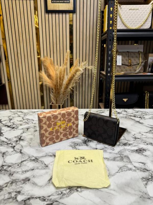 Coac_h Signature Canvas Monogram Wallet With Box And Dust Bag (Brown-33336)